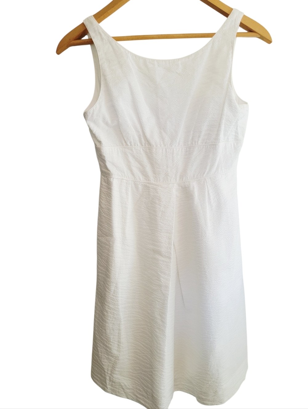 J. Crew white cotton seersucker dress 8p